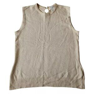 MARSHALL FIELDS 100% Cashmere Sleeveless Pullover Sweater Beige Women's Small